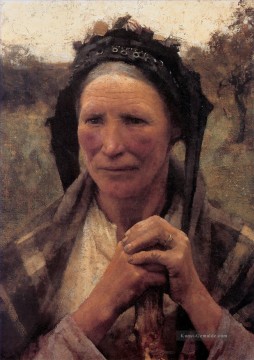 Kopf einer Bäuerin moderne Bauern impressionistischen Sir George Clausen Ölgemälde